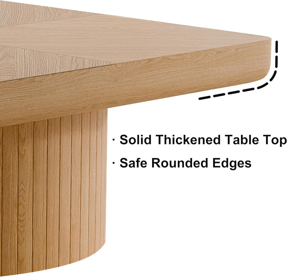 Square Parquet Nesting Coffee Tables Set of 2, Geometric Veneer Base Wood | W...