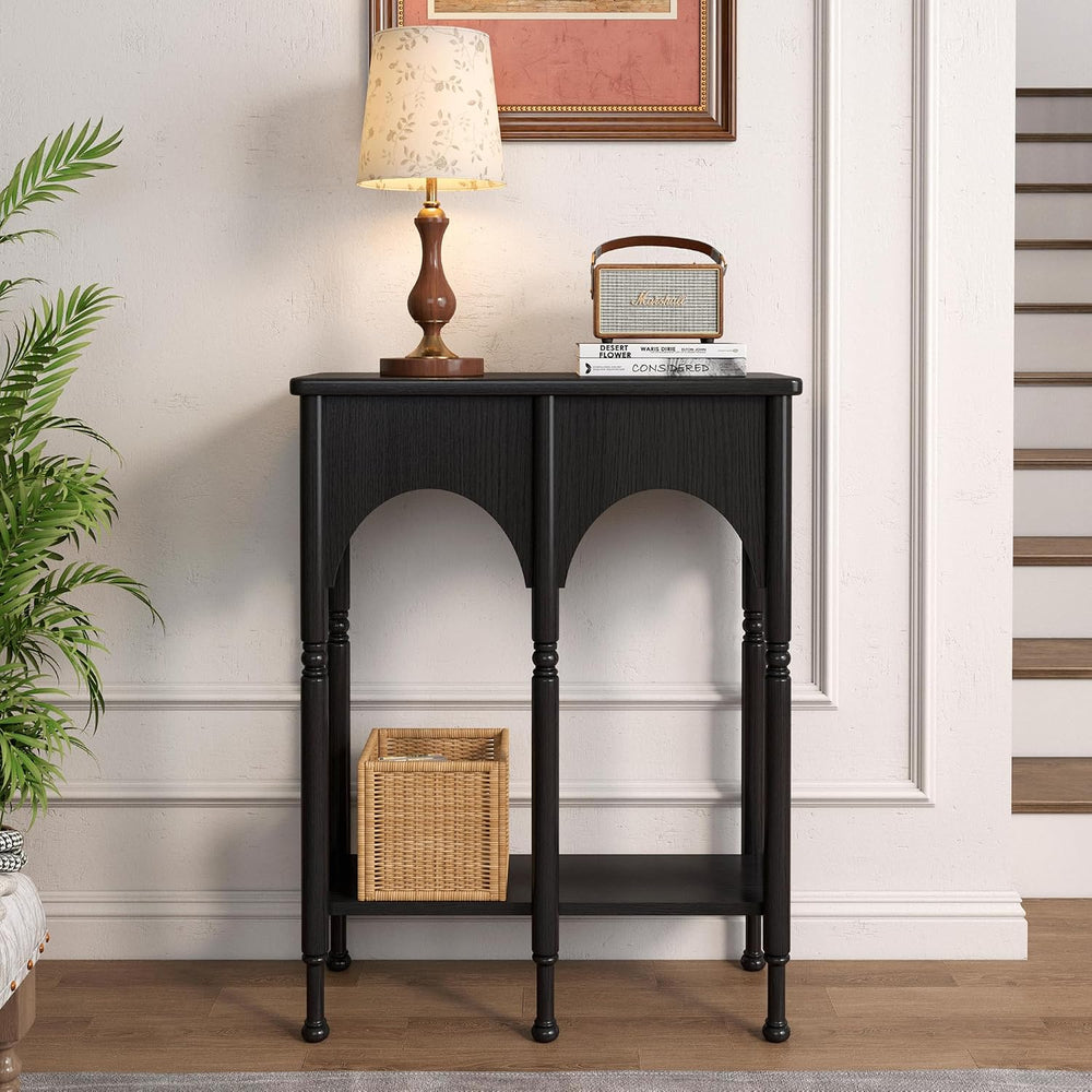 Console Table with Storage Shelf, 28" Small Narrow Entryway Table | Vint...