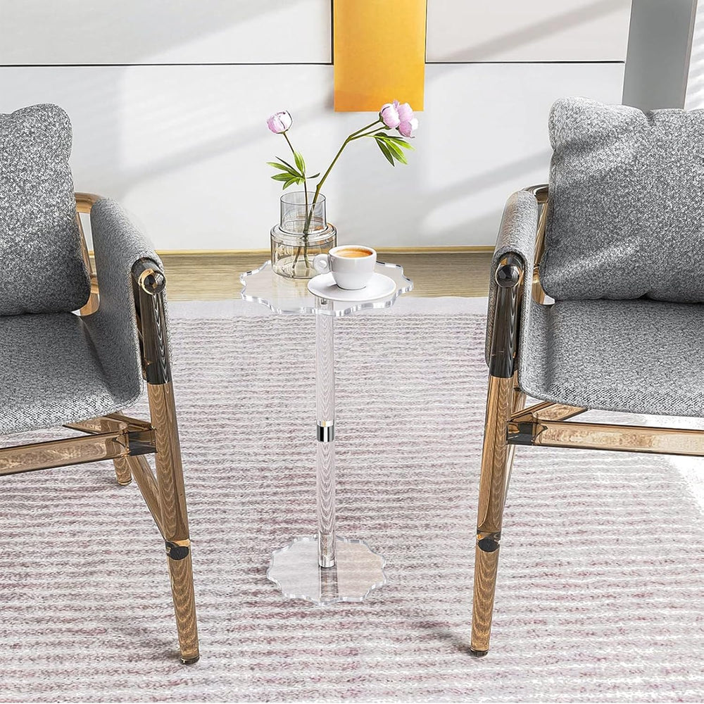Drink Table, Acrylic Side Table, 10×10×20in Drink Tables for Small Spaces, Pl...