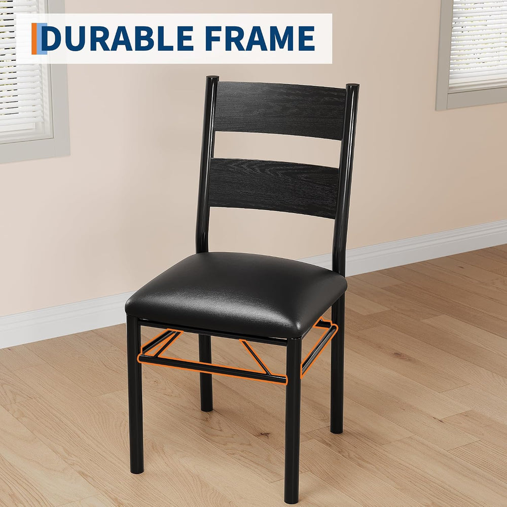 IDEALHOUSE Dining Table Set for 2 with Upholstered Chairs, Wood Dining Room T...