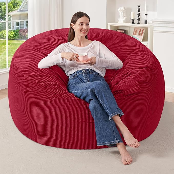 HABUTWAY 4FT Bean Bag Chair,Giant Bean Bag Chairs for Adults,Big Bean Bags wi...