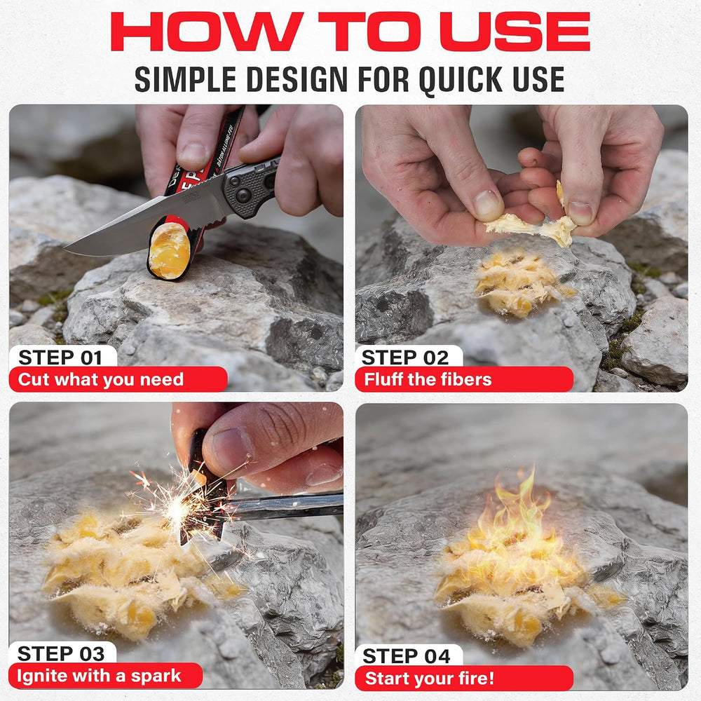 Fire Plug Titan - Survival Fire Starting Tinder, Fire Plugs XL, Best Firestar...