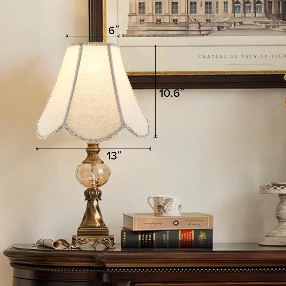 GO&SO Lamp Shades 1Pc,6" x 13" x 10.6",Scalloped Lamp Shad...