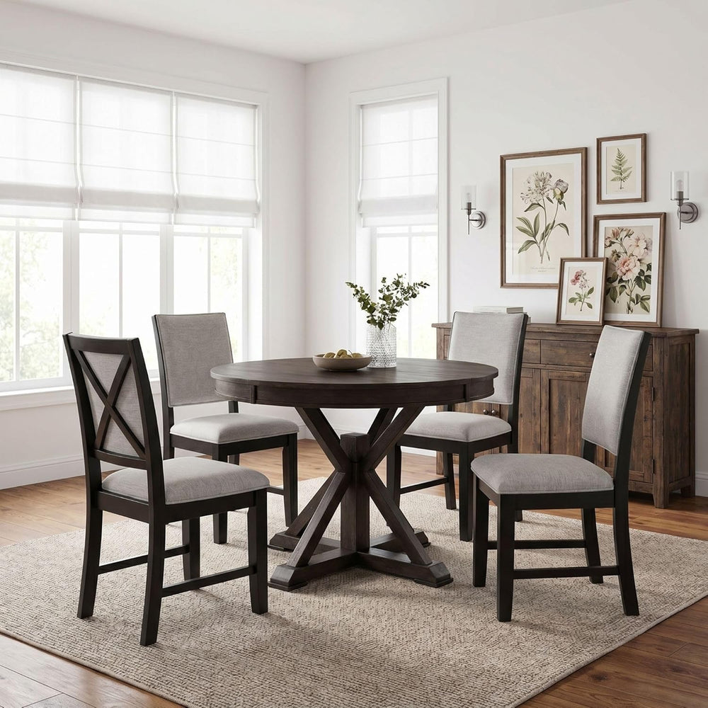 42"-54" Extendable Dining Table for 4-6 People Farmhouse Round/Oval...