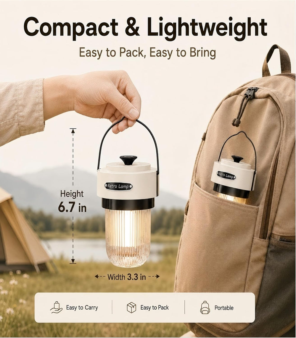 HOMY Rechargeable Camping Lantern, 1000LM LED Lantern with 3 Light Modes