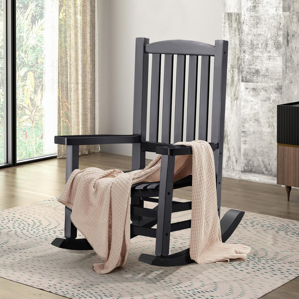 Hupmad Wooden Rocking Chair Outdoor Oversized Porch Rocker Chair,Patio Wooden...