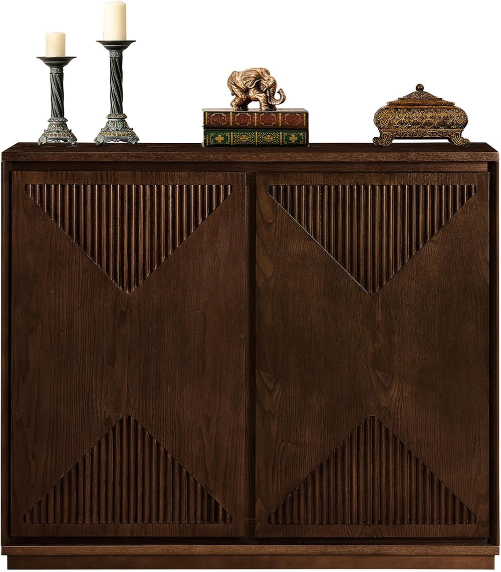 LKTART 39" Narrow Sideboard Buffet Cabinet,Bar Cabinet Solid Wood Doors