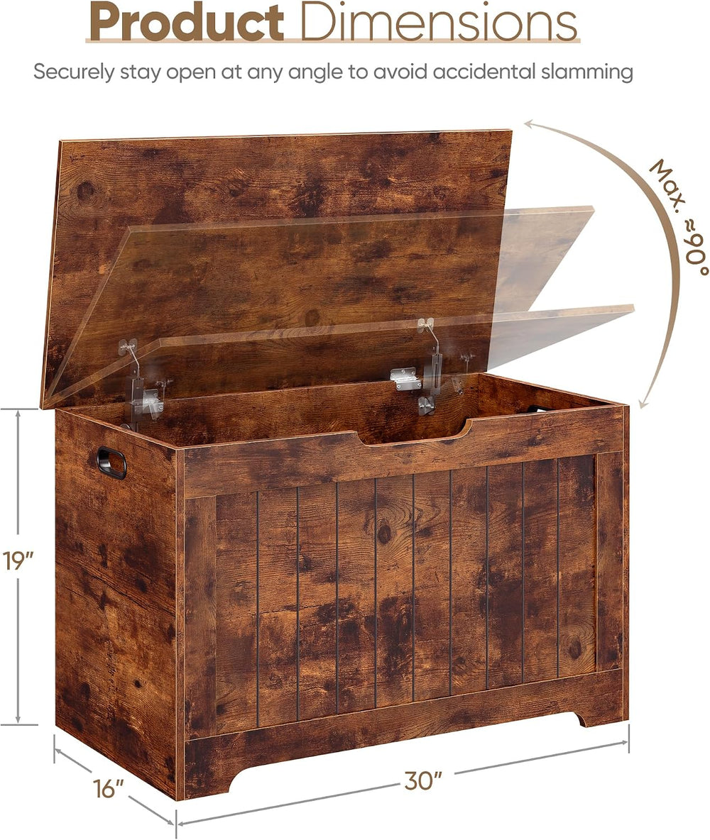SUPER DEAL Storage Chest, 30 inches Chest Box Organizer with 2 Safety Hinges,...