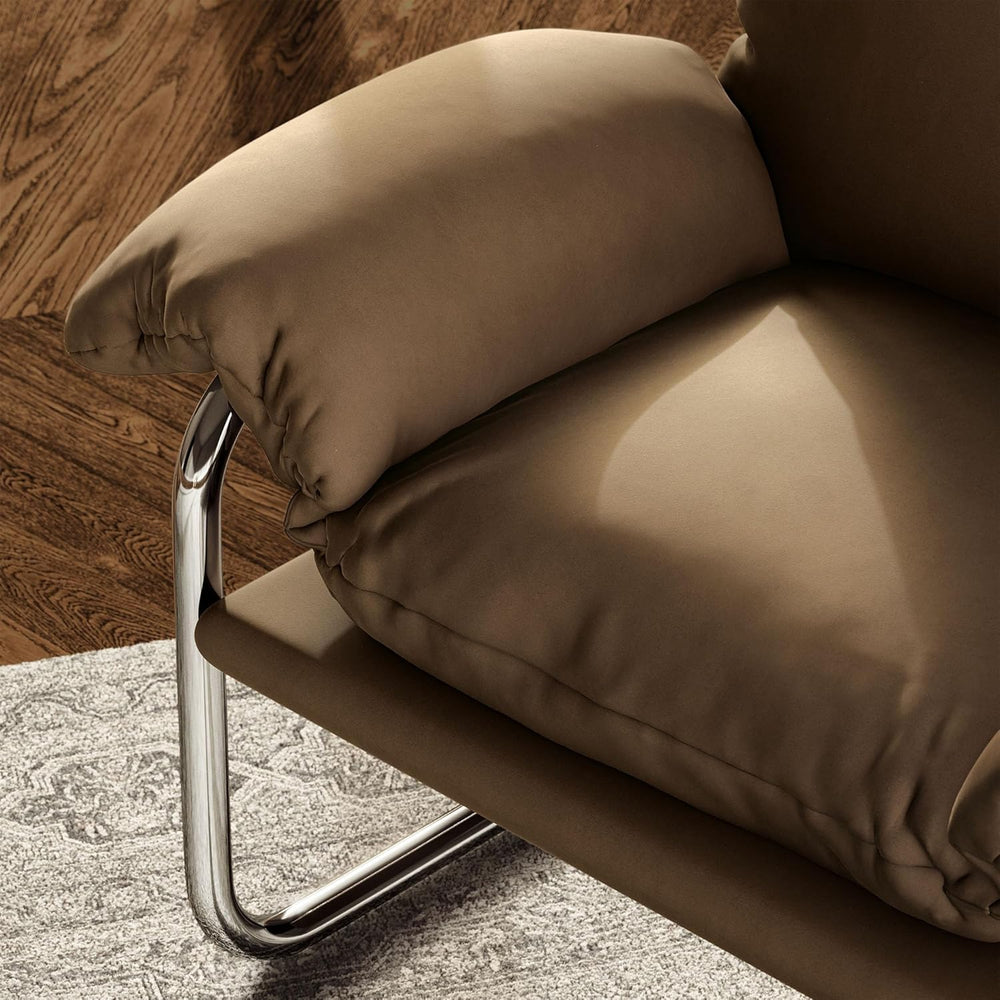 Modway Ansel Performance Velvet Accent Chair in Taupe - Stain-Resistant Velve...