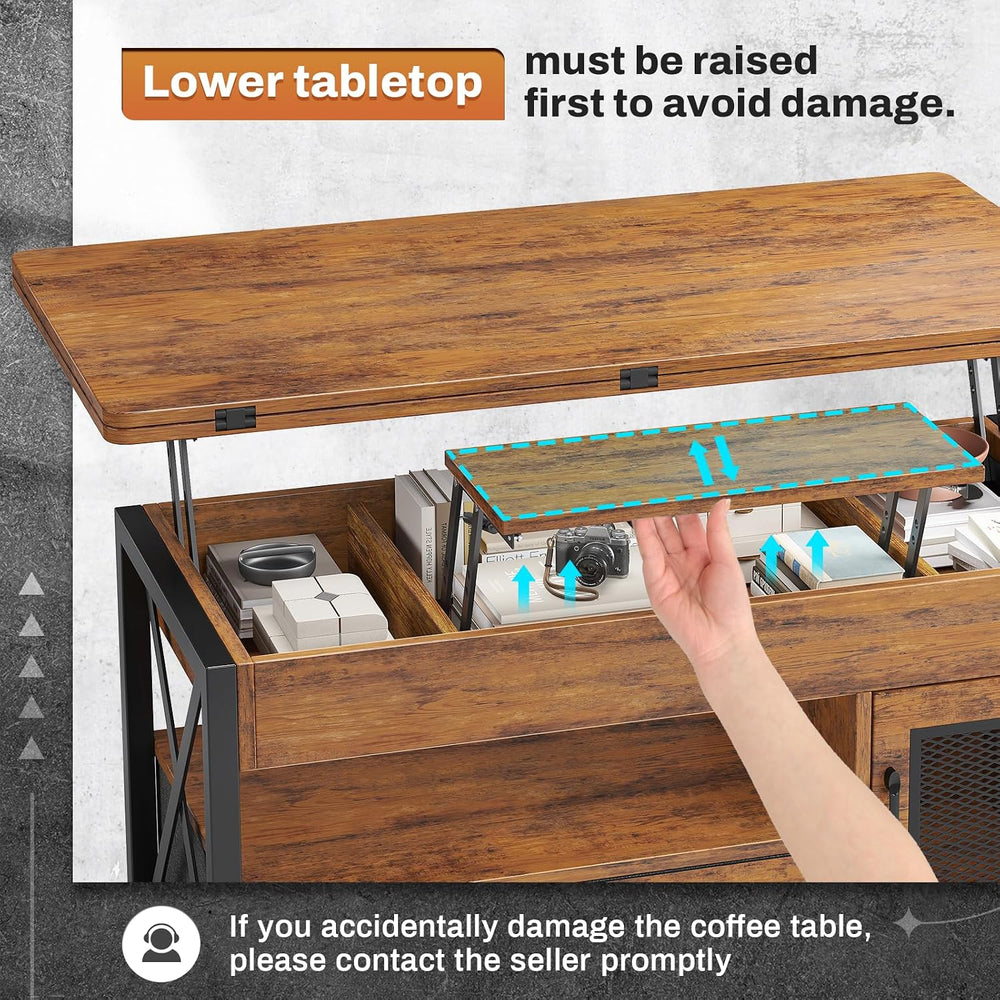 Itaar 40" Lift Top Coffee Table with Storage for Living Room, 4 in 1 Table