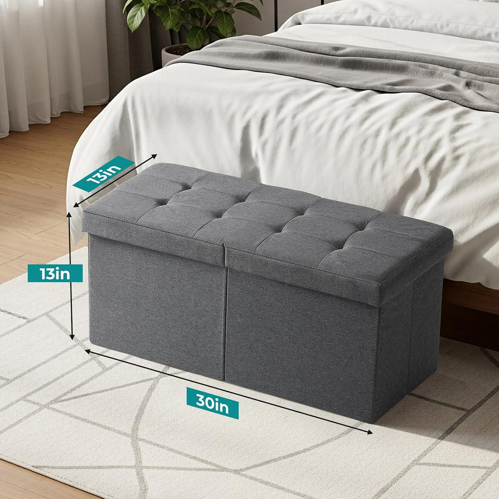 30-INCH Ottoman with Storage, Footrest Storage Bench, End of Bed Bench Coffee...