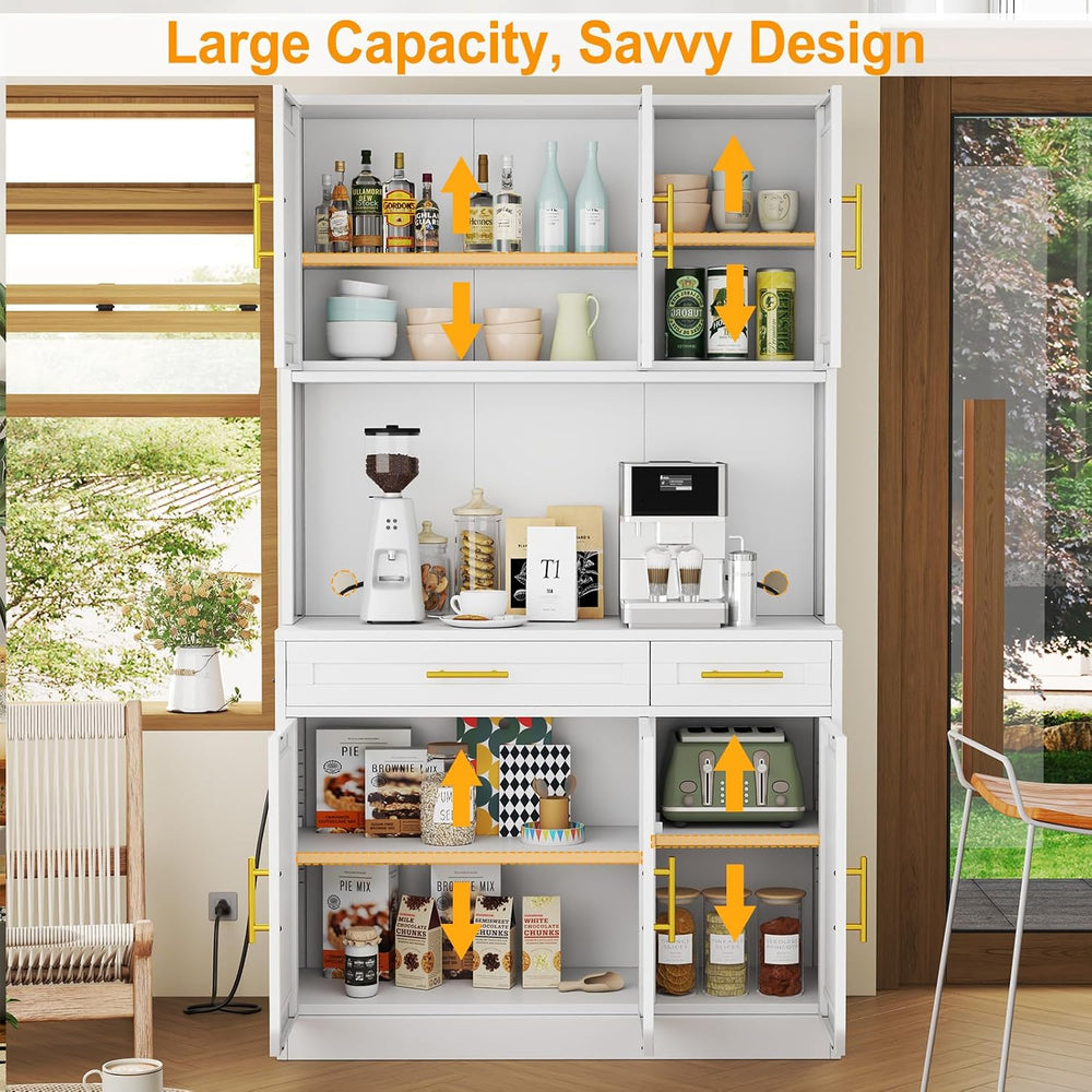 GAIOUS 71" Metal Kitchen Pantry Cabinet, Buffet Sideboard with Drawers |...