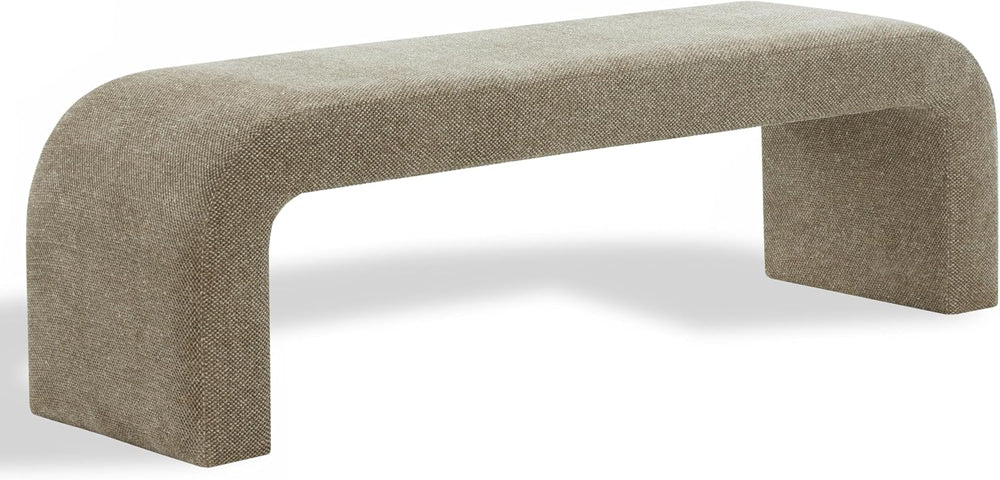 SAFAVIEH Couture - Caralynn Brown Chenille Curved Waterfall Upholstered Bench...