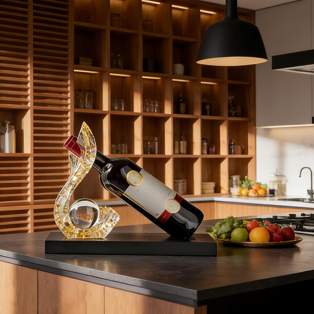 Freestanding Wine Stand Rack Bottle Holder Display Countertop | Gold Single W...