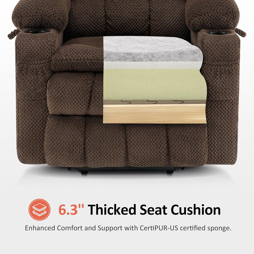 MCombo Dual Motor Power Lift Recliner Chair with Massage and Heat for Elderly...