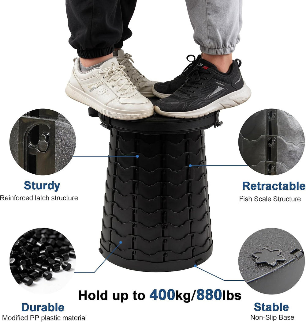 XXL Portable Toilet for Camping,19.7" H Adjustable Folding Toilet with L...