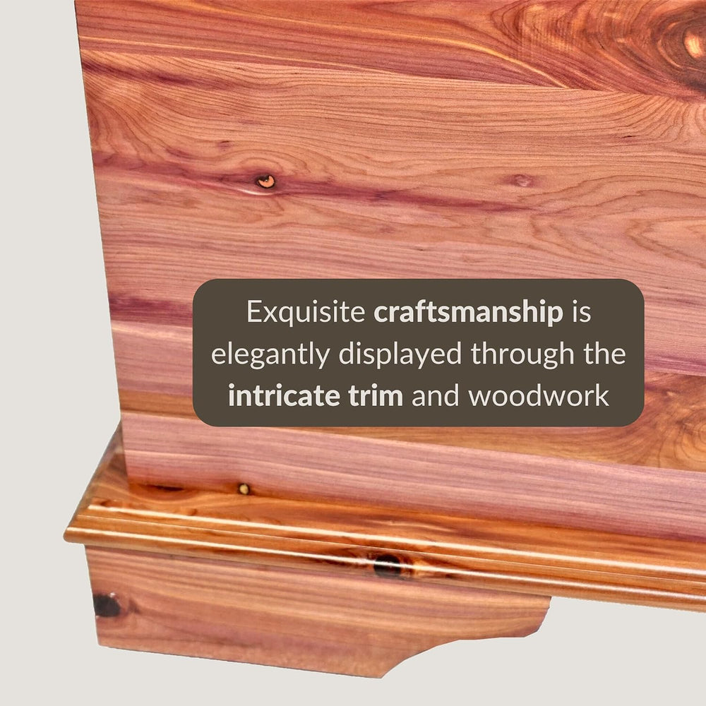 DutchCrafters Rustic Solid Wood Natural Wooden Cedar Chest, Aromatic Cedar Sc...