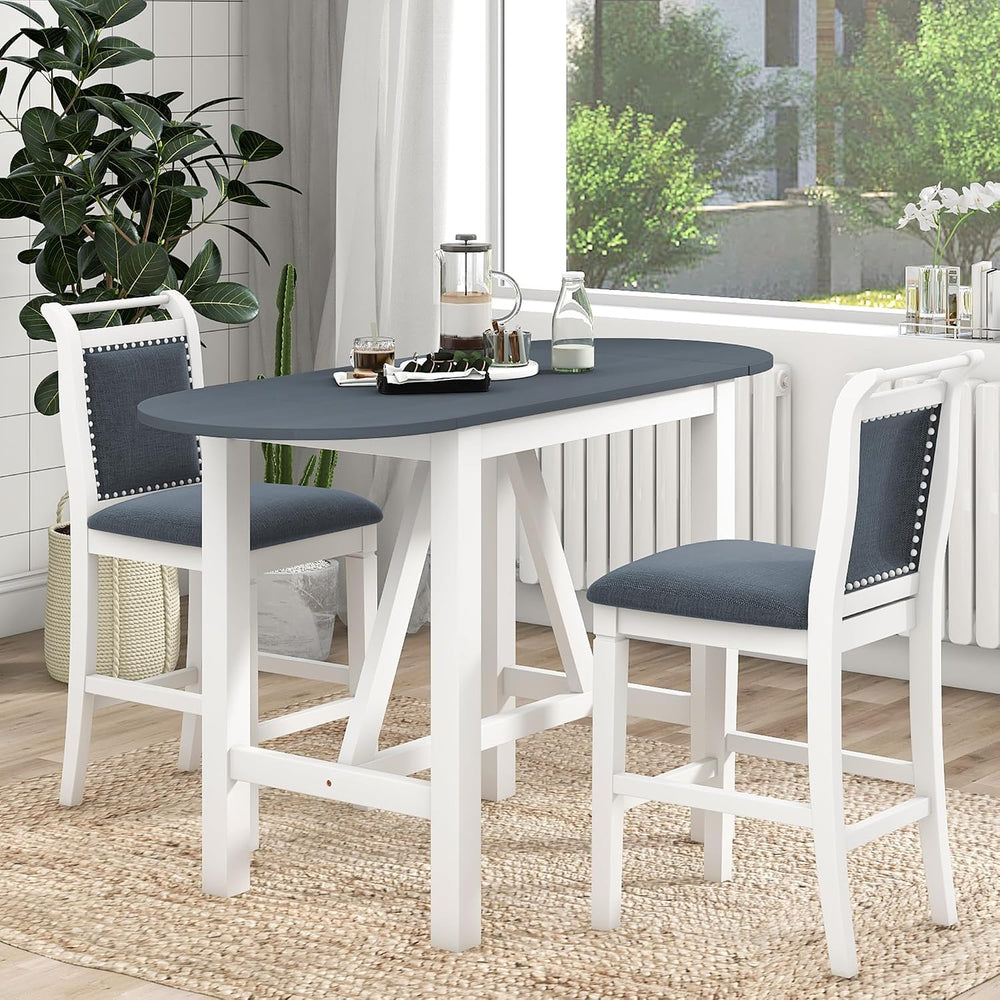 Harper & Bright Designs 3 Piece Counter Height Kitchen Dining Set with Dr...