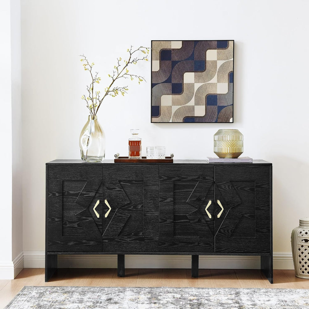 Mid Century Modern Sideboard Buffet Cabinet and TV Media Console 60 Inch with...