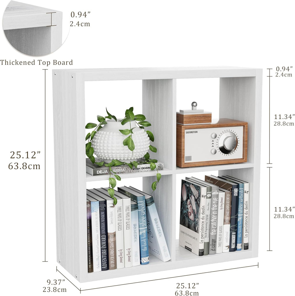 Cube Storage Organizer Bookcase, Decorative 11 inch Open Back Cubical Shelf w...