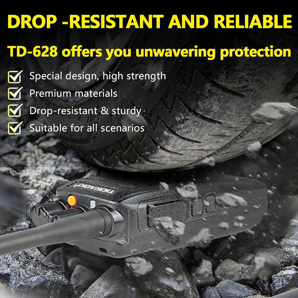 TIDRADIO 10Miles-Heavy Duty Long Range Walkie Talkies-IP67 Waterproof FRS