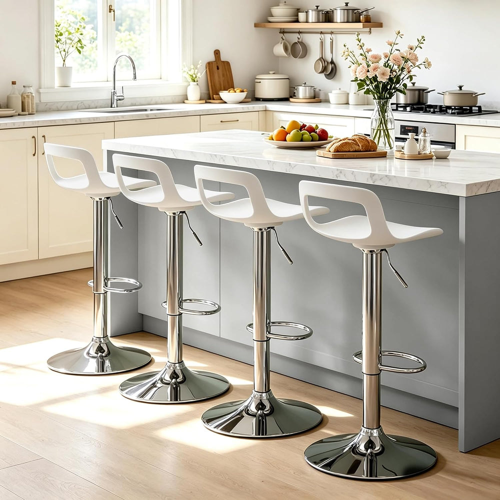 NOBPEINT NOB Contemporary Chrome Air Lift Adjustable Swivel Bar Stool (6 Piec...