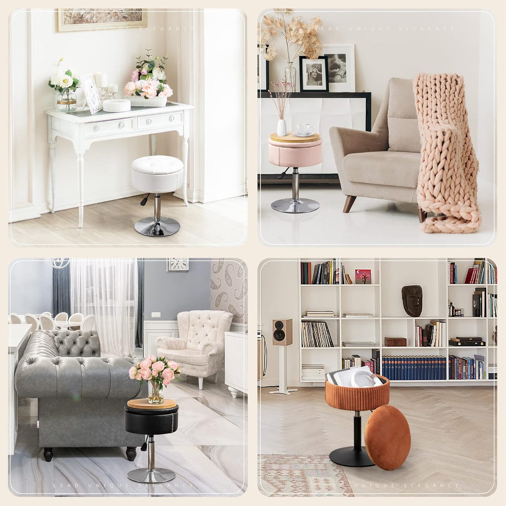 LUE BONA 360°Swivel Vanity Stool Chair for Makeup Room, Height Adjustable Sto...