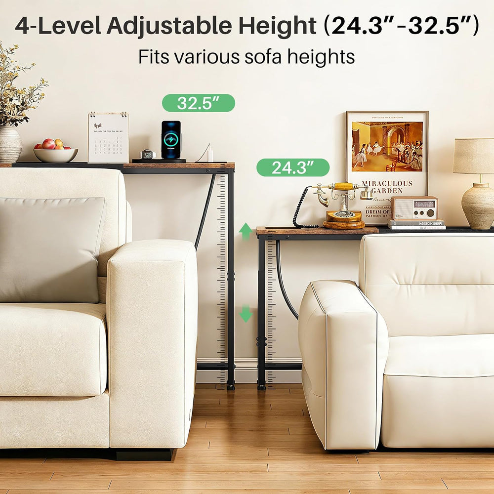 Kitstorack 76.9" Narrow Console Table with Power Outlet for Living Room ...
