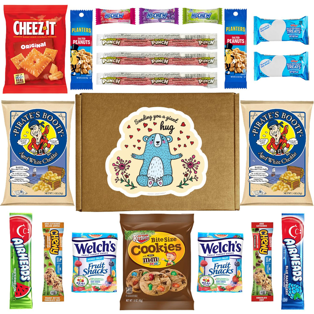 Hangry Kits Sending a Giant Hug For Men And Women - Send-A-Hug Basket Care Pa...
