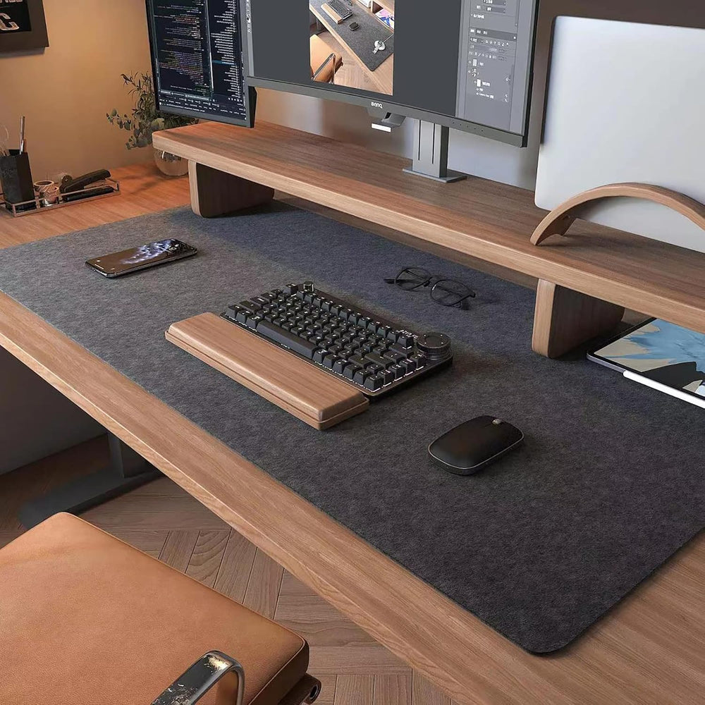 DAWNTREES Large Felt Desk Mat,39.4''x19.69'' Full Keyboard an...