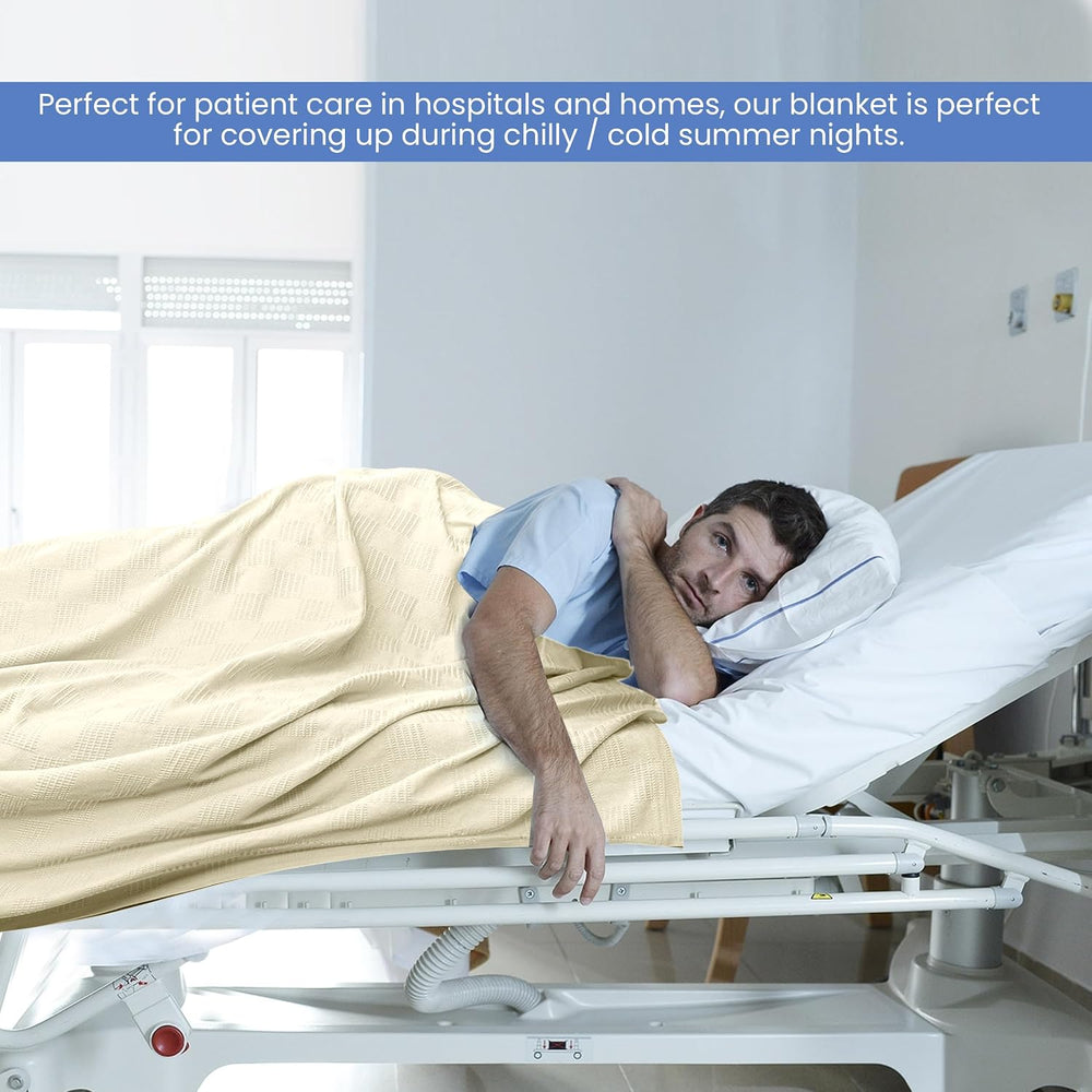 Linteum Textile Hospital Thermal SNAGLESS Spread Blanket, 100% Cotton (74x100...