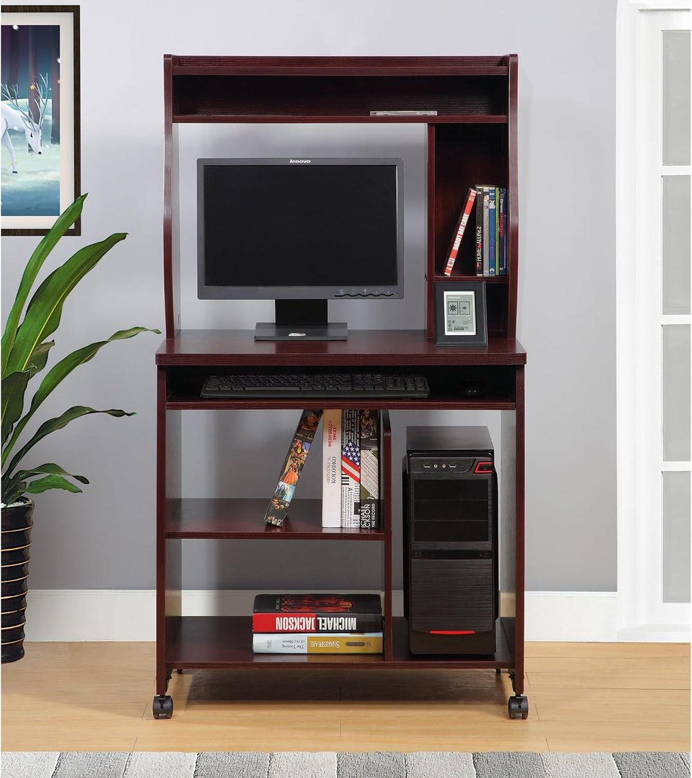 66" Tall Kitchen Pantry Cabinet with Open Shelves & Microwave Stand,...