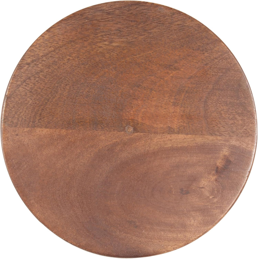 Kate and Laurel Omar Modern Wooden Round Drink Table, 9 x 9 x 20, Walnut Brow...