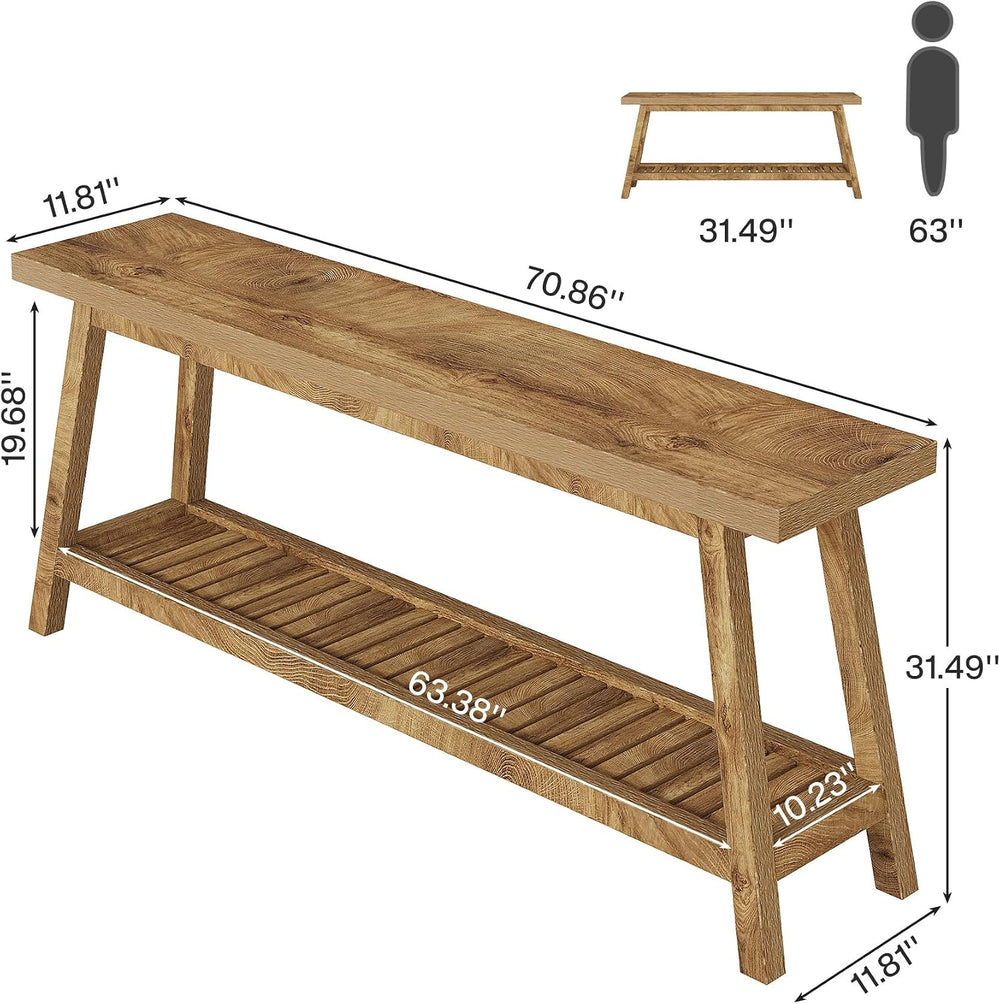 Tribesigns 70.86-Inch Console Table for Entyrway, Farmhouse 2-Tier Entry Entr...