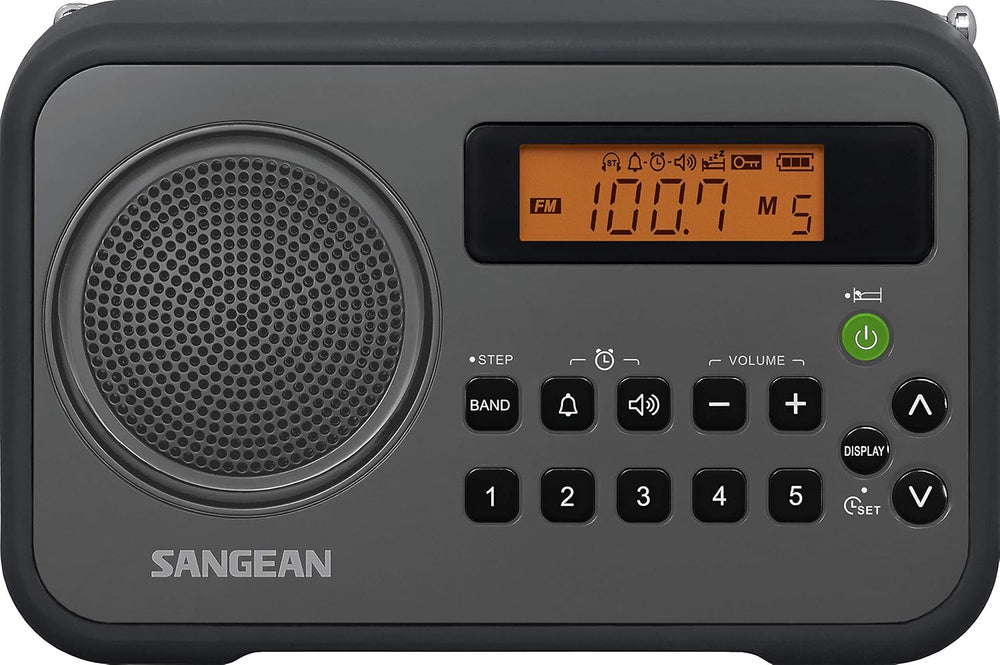 Sangean PR-D18BK AM/FM/Portable Digital Radio with Protective Bumper (Gray/Bl...