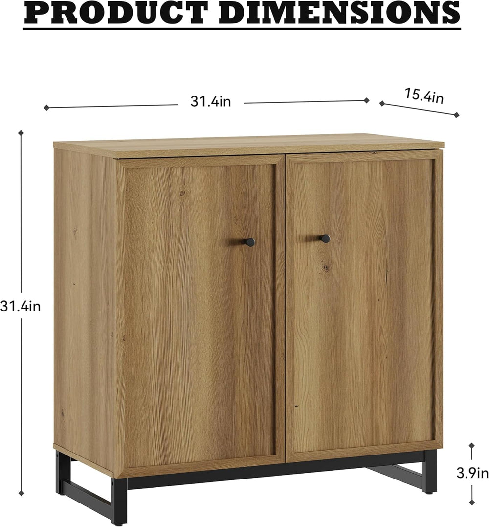 Rustic Storage Cabinet, Modern Farmhouse Set of 2 Buffet Accent Cabinet with ...