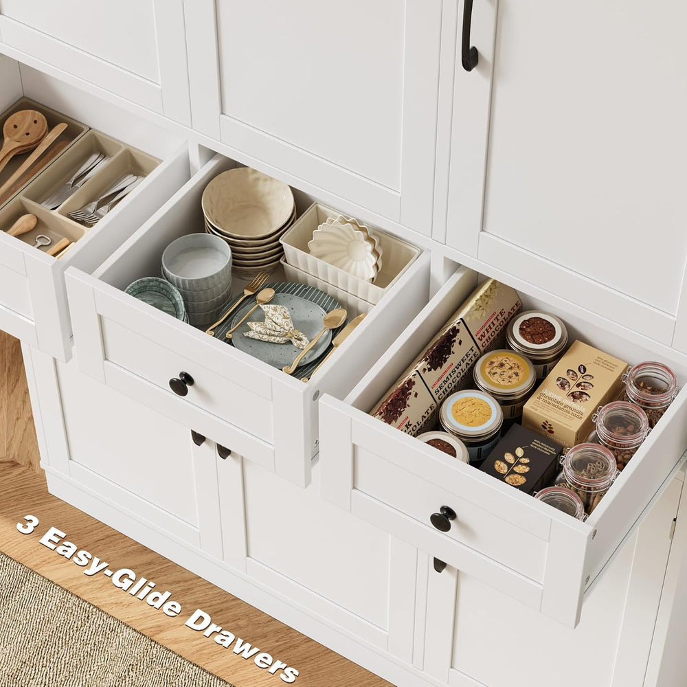 HITHOS 71" Tall Kitchen Pantry Storage Cabinet w/Drawers & Shelves, ...