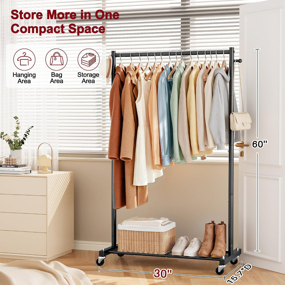 Small Clothing Racks for Hanging Clothes Rack with Wheels Rolling Rack