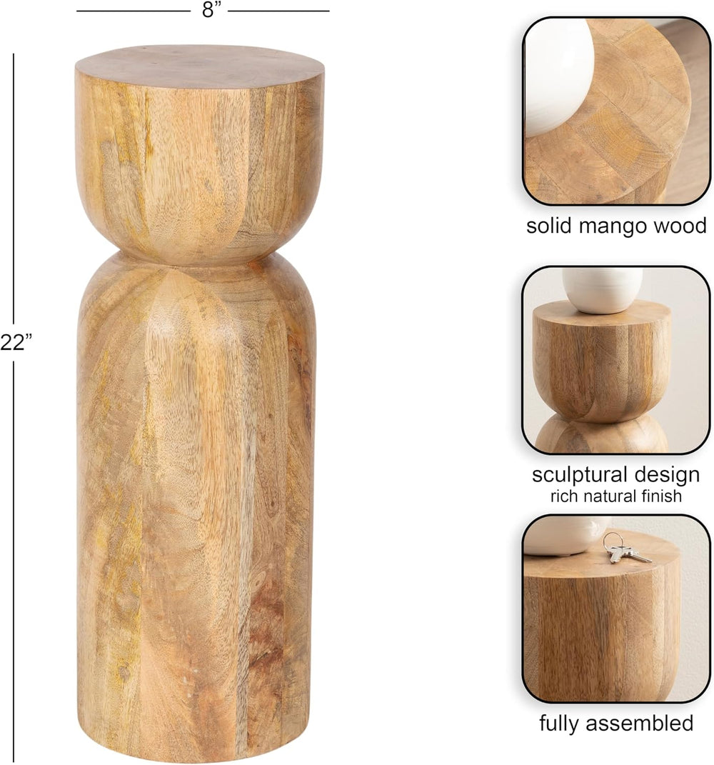 Kate and Laurel Teo Transitional Mango Wood Drink Table, 8 x 8 x 22, Natural ...