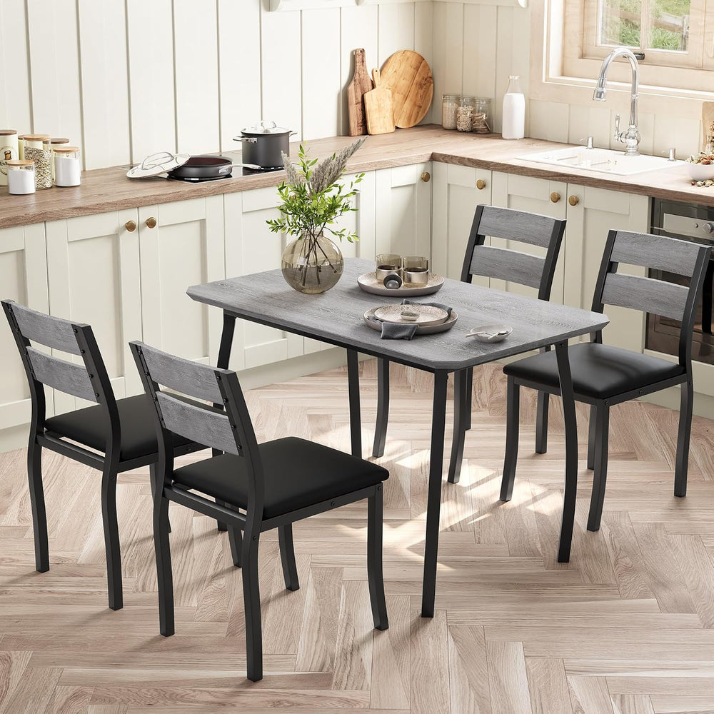 IDEALHOUSE Dining Table Set for 4 Modern Kitchen Table and Chairs Set with Ch...