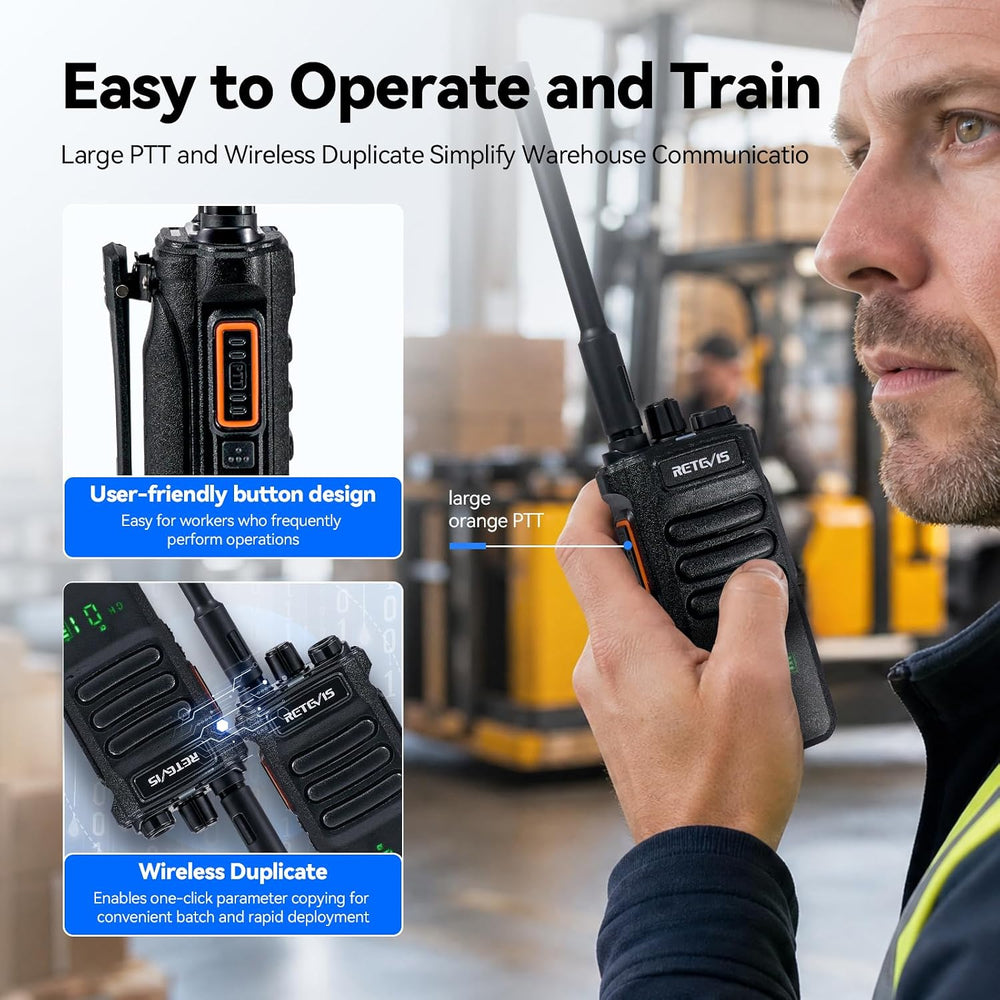 Retevis RT86 2 Way Radio Long Range with 6 Way Charger for Warehouse,6Pack