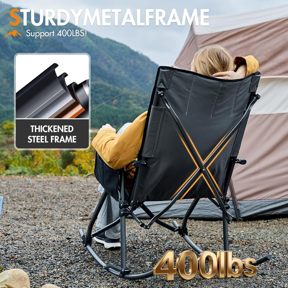 Portal Oversized Folding Rocking Camping Chair for Adults, Portable & Fol...