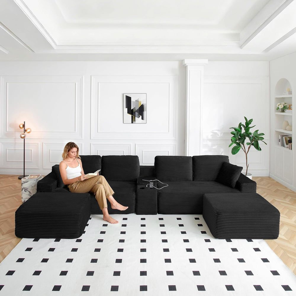 ivoros 150 Inch Modular Sectional Sofa Couch, Oversized Modern Cloud Couch fo...