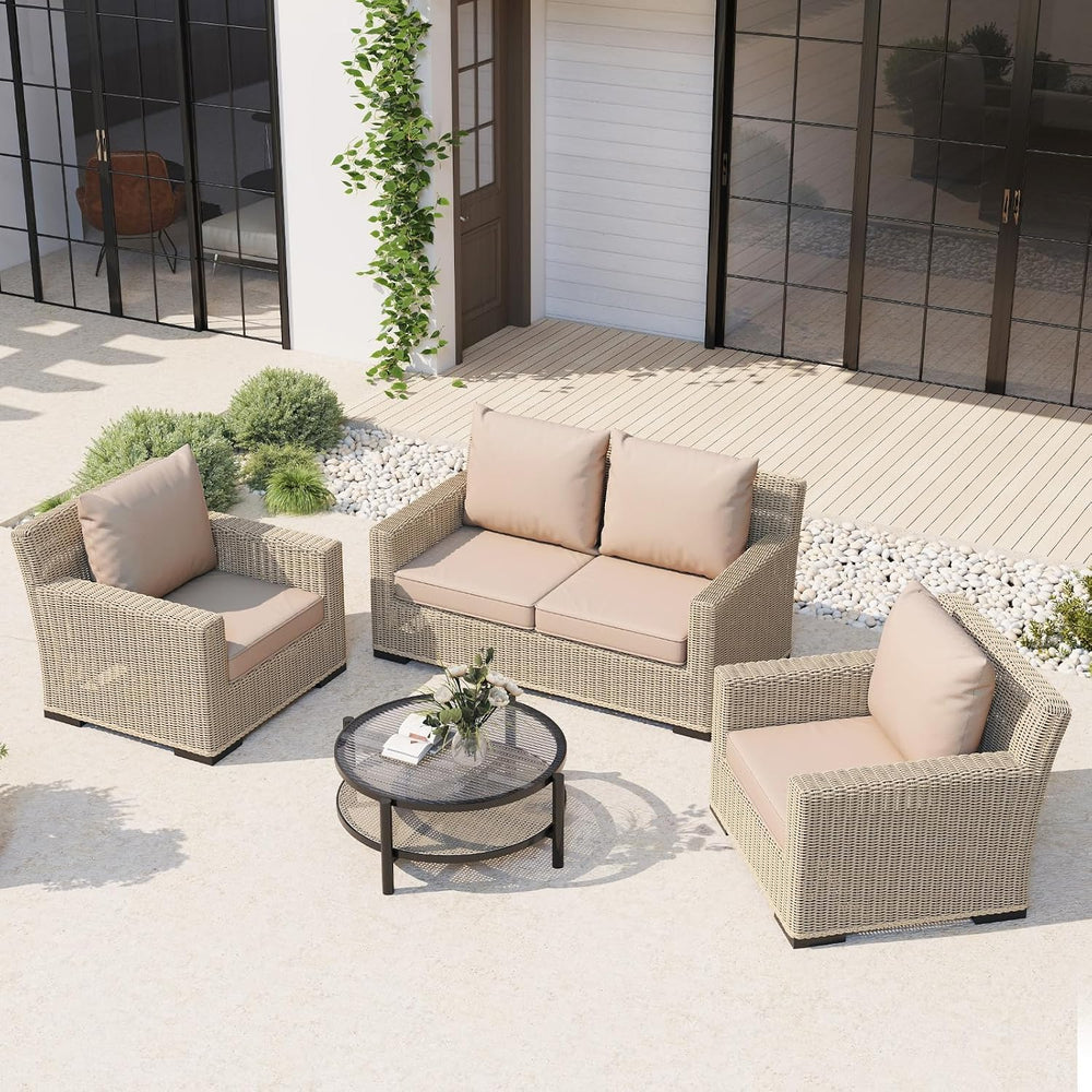 Outdoor Chair Cushions Set of 4, 24 x 24 Inch Patio Furniture Cushions with S...