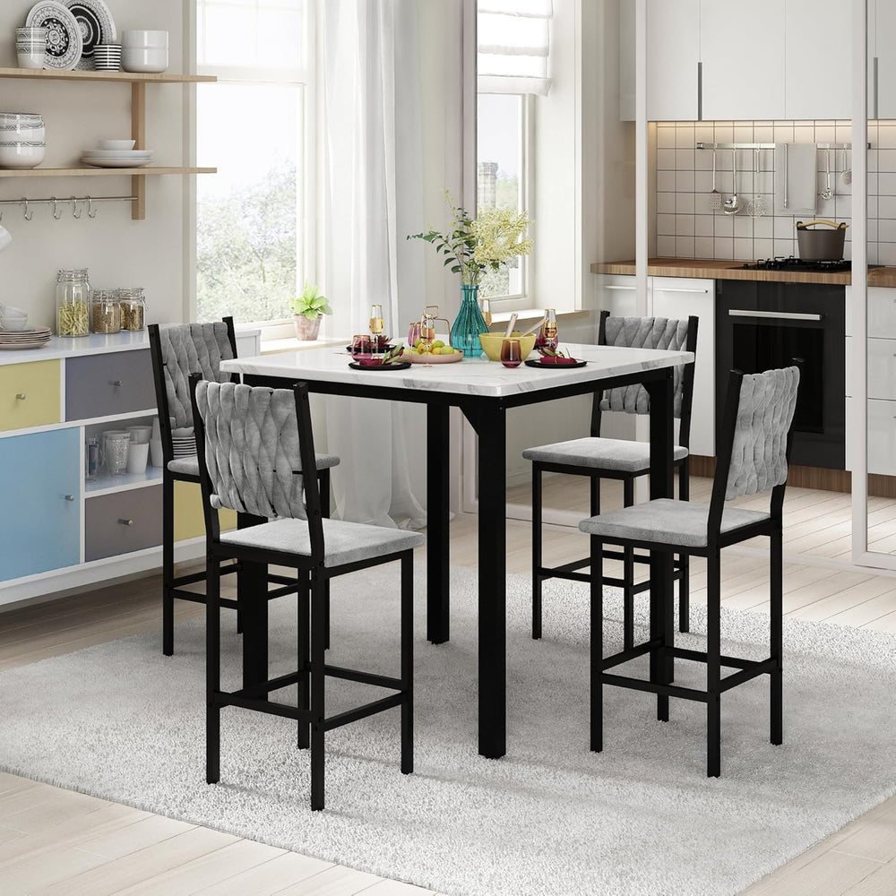 AWQM 5-Piece Dining Table Set, Dining Table Set for 4, Counter Height Table &...