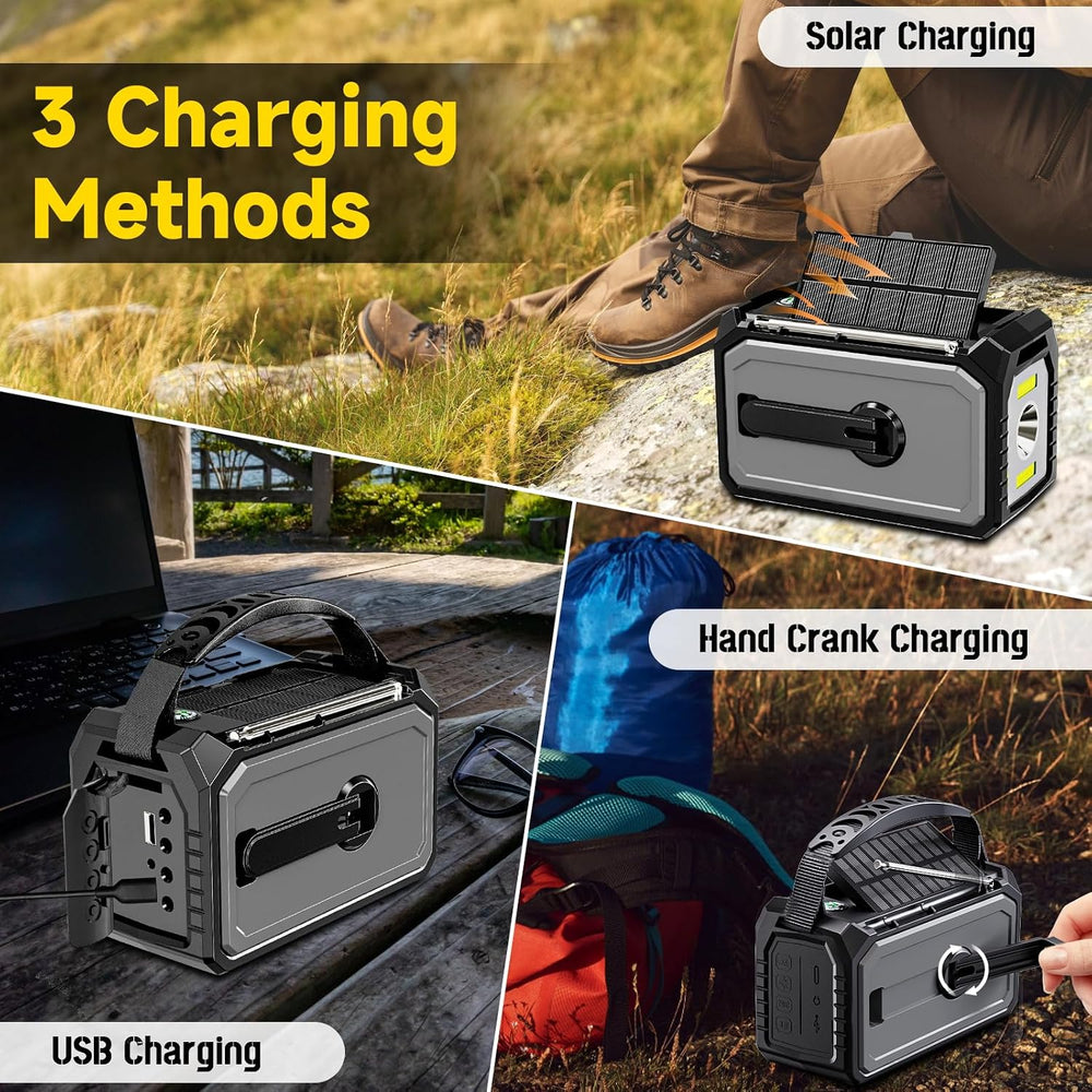 16000mAh Emergency Radio, NOAA/AM/FM Solar Hand Crank Weather Radio