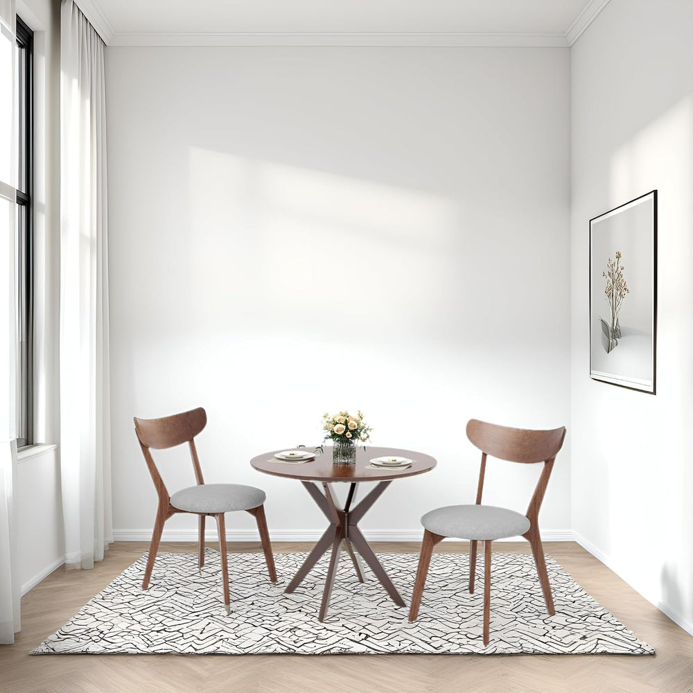 ERGOMASTER 3-Piece Dining Table Set for 2, 36" Kitchen Round Table with ...