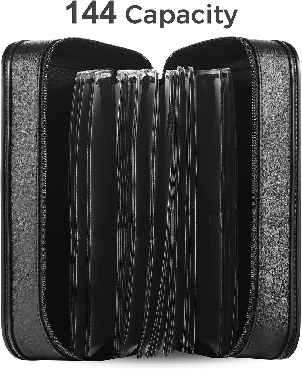 CD Case DVD Holder Storage: 144 Capacity DVD Cases Organizer Portable Wallet ...