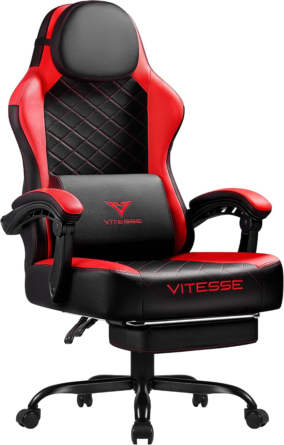 VITESSE 400 lbs Red Ergonomic Video Gaming Chair for Adults | PC Computer Cha...