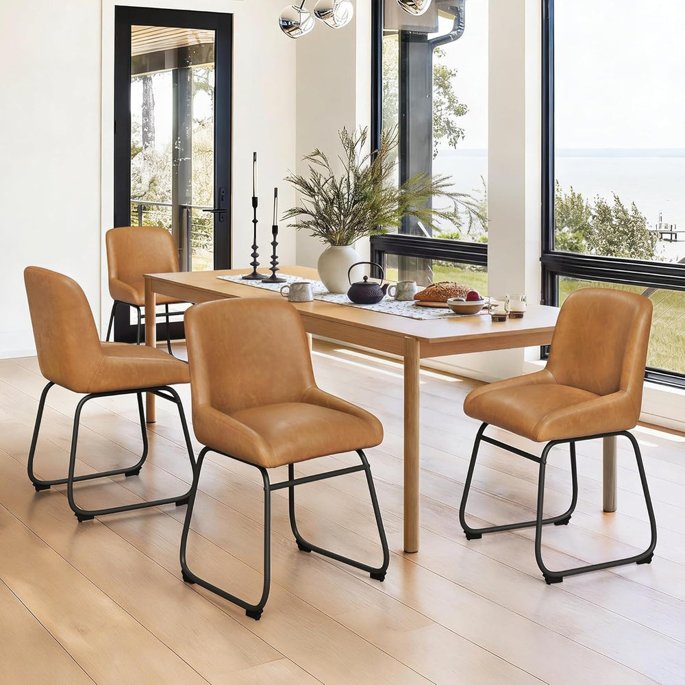 LUE BONA Comfortable Dining Room Chairs Set of 4, Modern Upholstered Kitchen ...